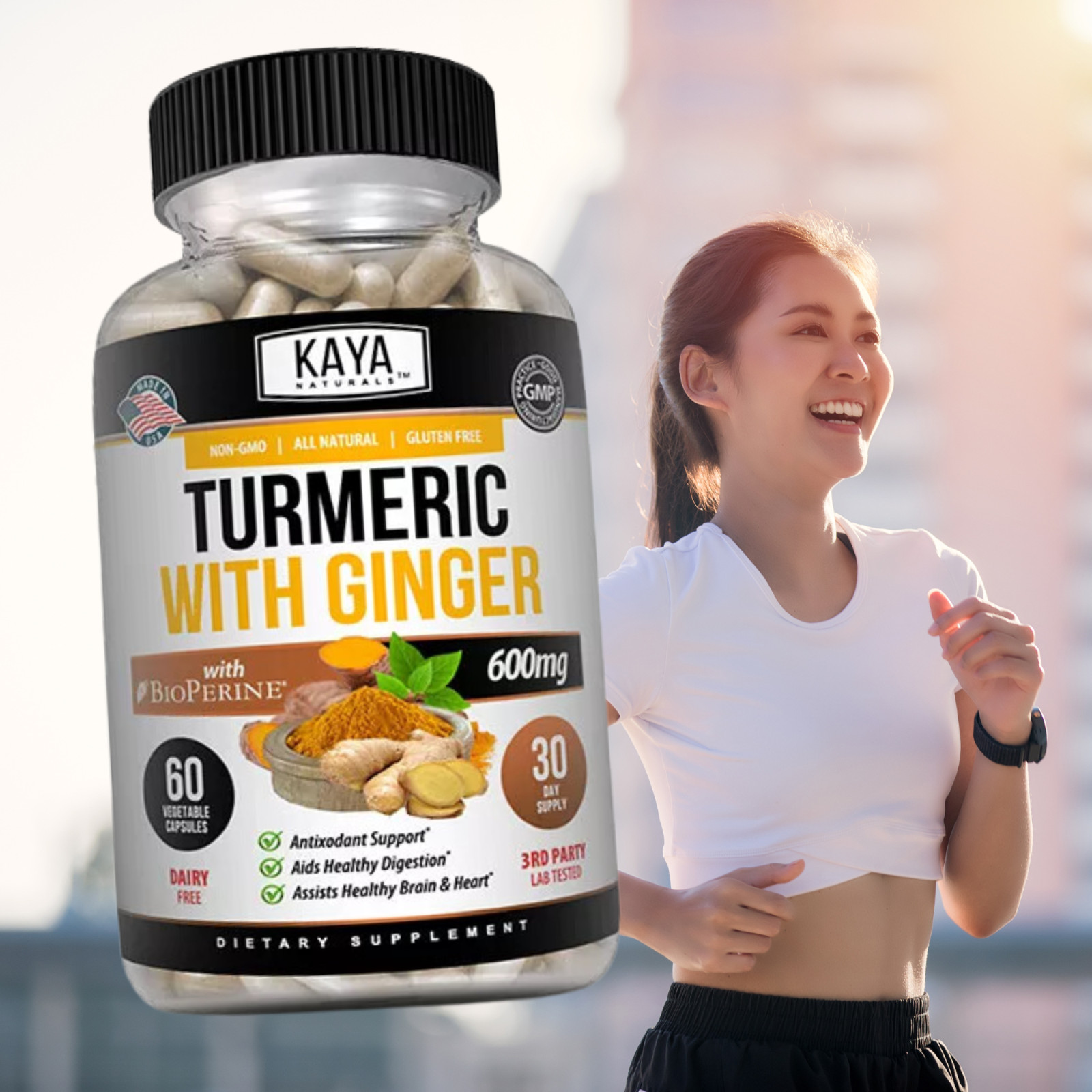 Turmeric Curcumin with Ginger + Black Pepper, Joint Pain Maxx Strength Capsules