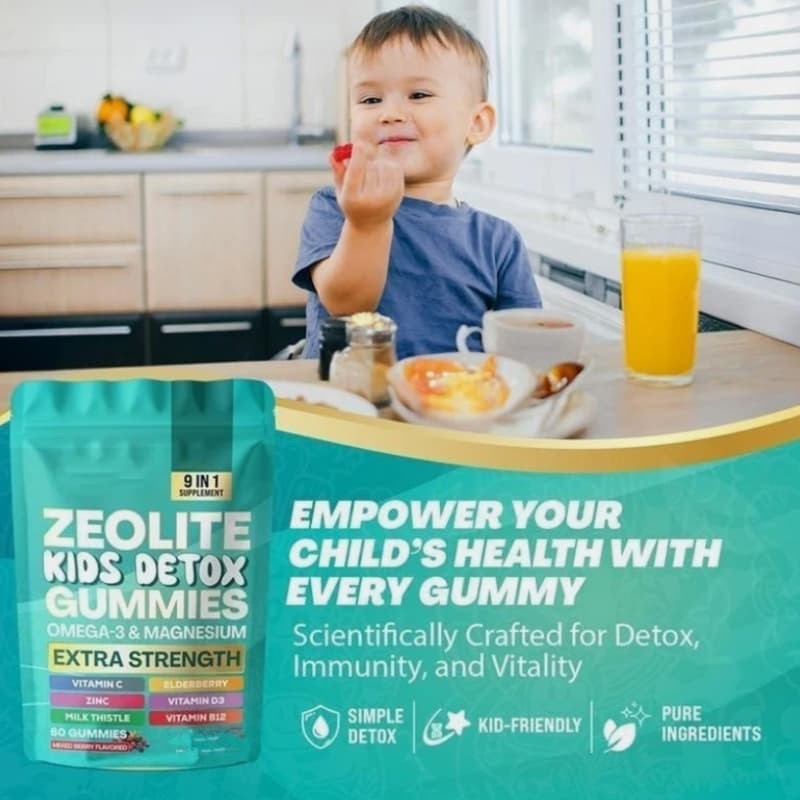 Detox Kids Mixed Berry Flavored Zeolite 60 Gummies Gummies All-in-One