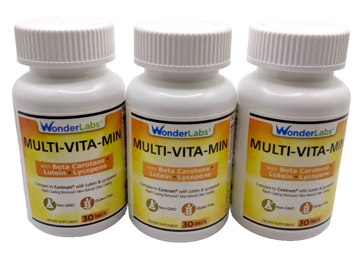 WonderLabs Multi-Vita-Min Multi-Vitamin 30 Tablets 02/2028 EXP – New Lot of 3