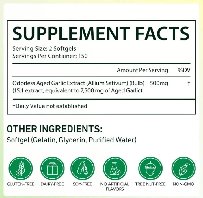 Best Aged Garlic Extract, 300 Softgels, 7500mg Odorless | Heart & Immune Pack 1