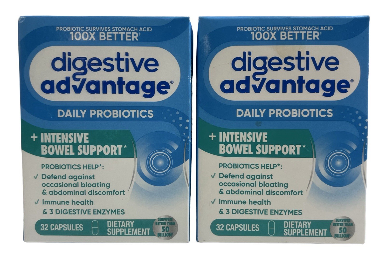 SCHIFF DIGESTIVE ADVANTAGE Intensive Bowel Support Probiotic 32 CAPS EA (2PK)