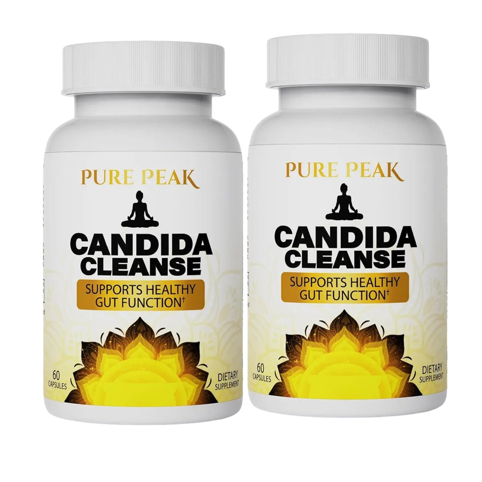2 Pack Pure Peak Candida Cleanse – Boost Gut & Colon Health – 120 Capsules