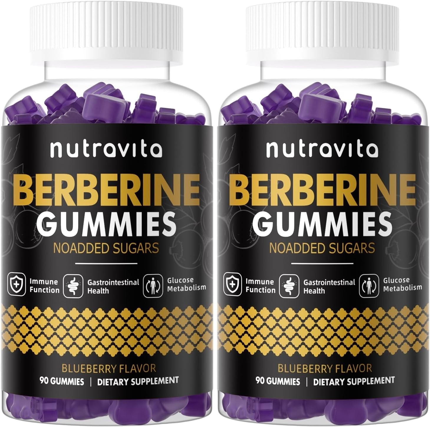 Berberine Gummies with Ceylon Cinnamon 1500mg High Potency Berberine HCL Supp…