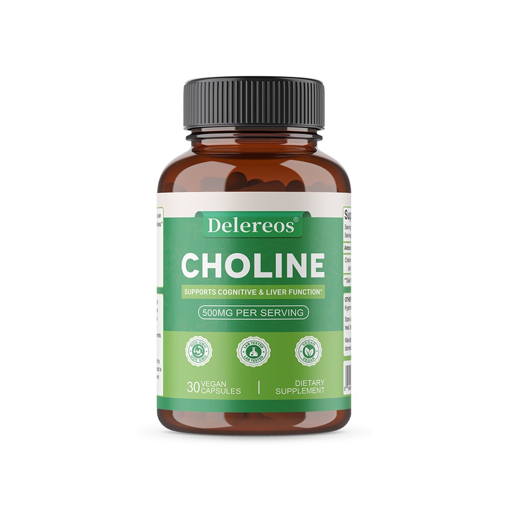Choline Bitartrate 500Mg Support Cognitive And Liver Function 30/60/120 Capsules