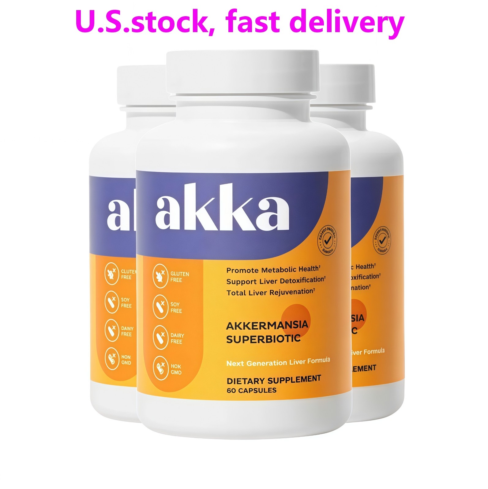 3PCS-AKKA-Premium Liver Detoxify Detox & Repair Superbiotic,Gut Health