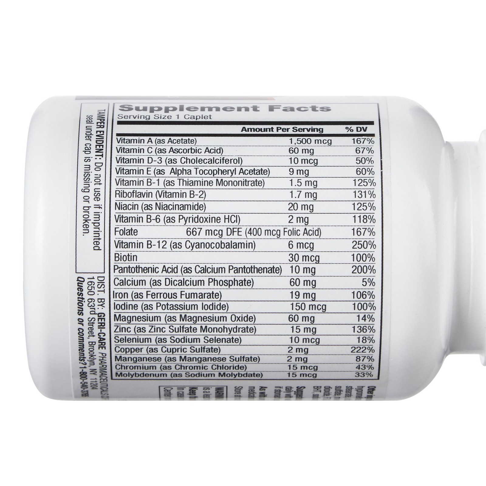 Geri-Care Multivitamin Tablet 621-01-GCP 1 Bottle 100 per Bottle