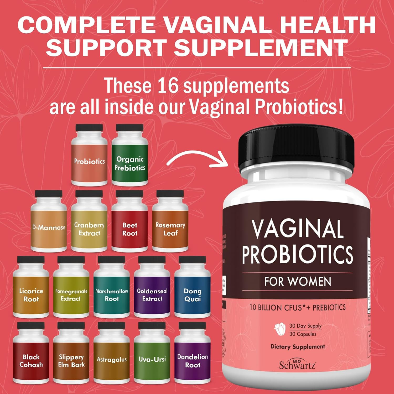 Vaginal Probiotics for Women Supplement with Prebiotics and Lactobacillus Cri…
