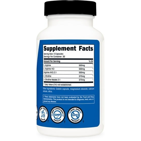 Nutricost Nitric Oxide Booster (2250mg) 90 Capsules – Gluten Free, Non-GMO, 750m