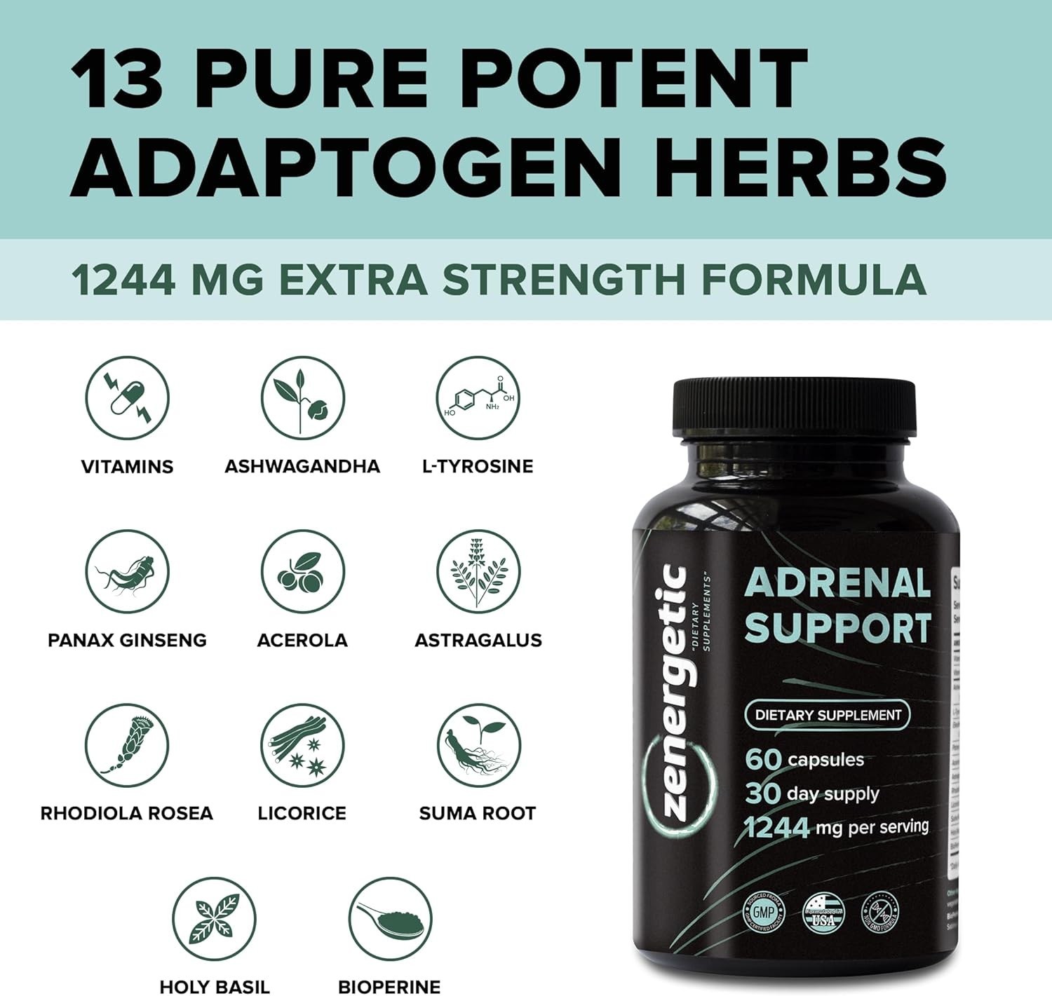 Cortex Calm: Adrenal Support Supplements with Ashwagandha & Rhodiola for 60 Days