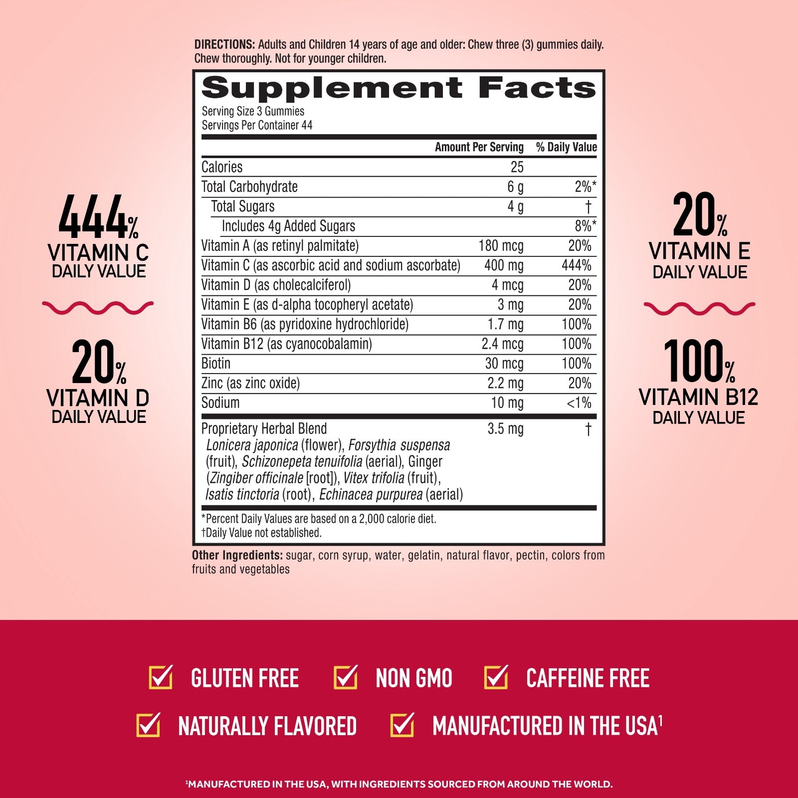 2 Pack Airborne Vitamin C Gummies Immune Essentials Assorted Fruit 132 Count