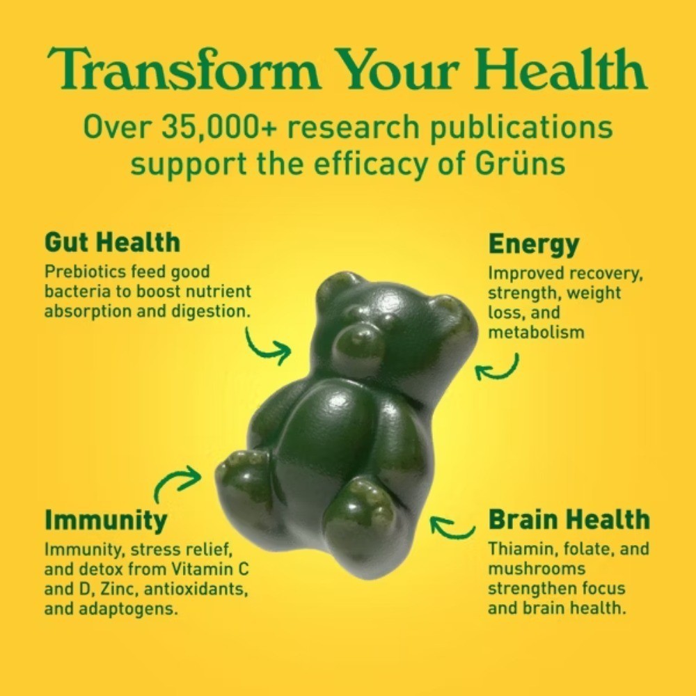 Adult Superfood Greens Gummies, Low Sugar, 12ct