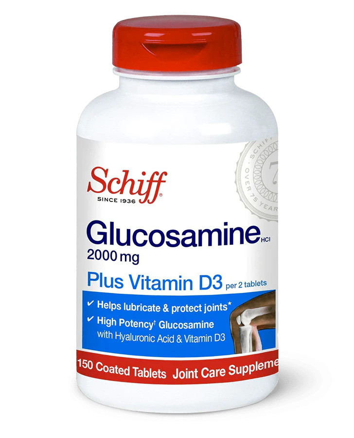 Schiff Glucosamine Tablets with Plus Vitamin D3 and Hyaluronic Acid 150 Ct 3PK