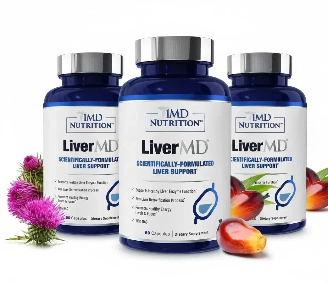3 Packs 1MD Nutrition LiverMD – Liver Support Supplement 180 Capsule Exp 12/2027