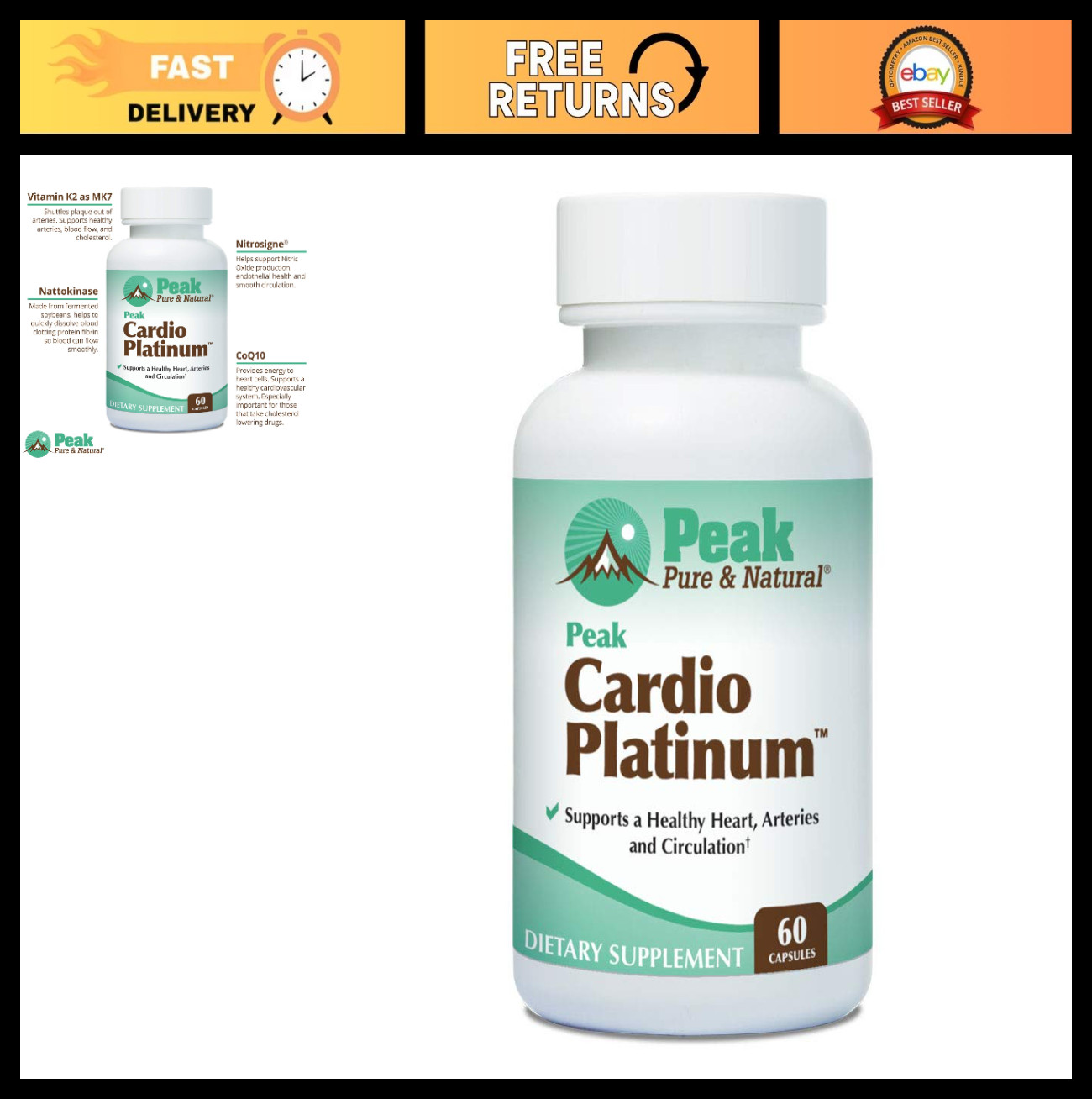 Pure Natural Cardio Supplement – Boost Energy & Endurance, Heart Health Support