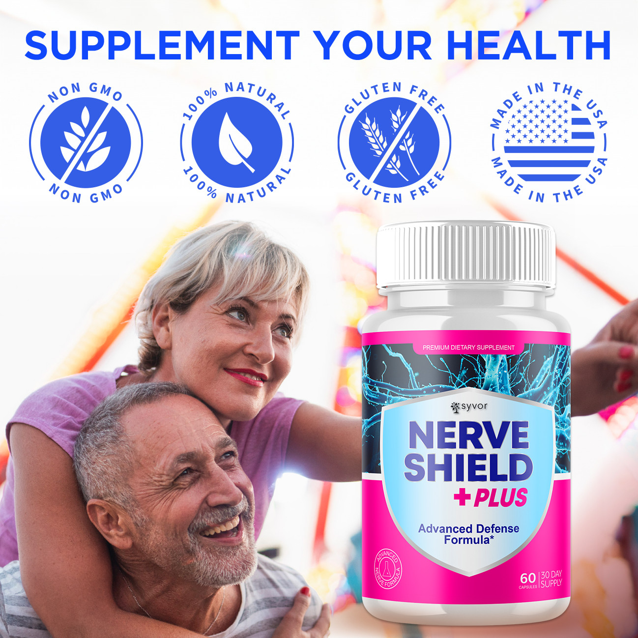 (5 Pack) Nerve Shield Nootropic All Natural NerveShield Supplement 300 Capsules