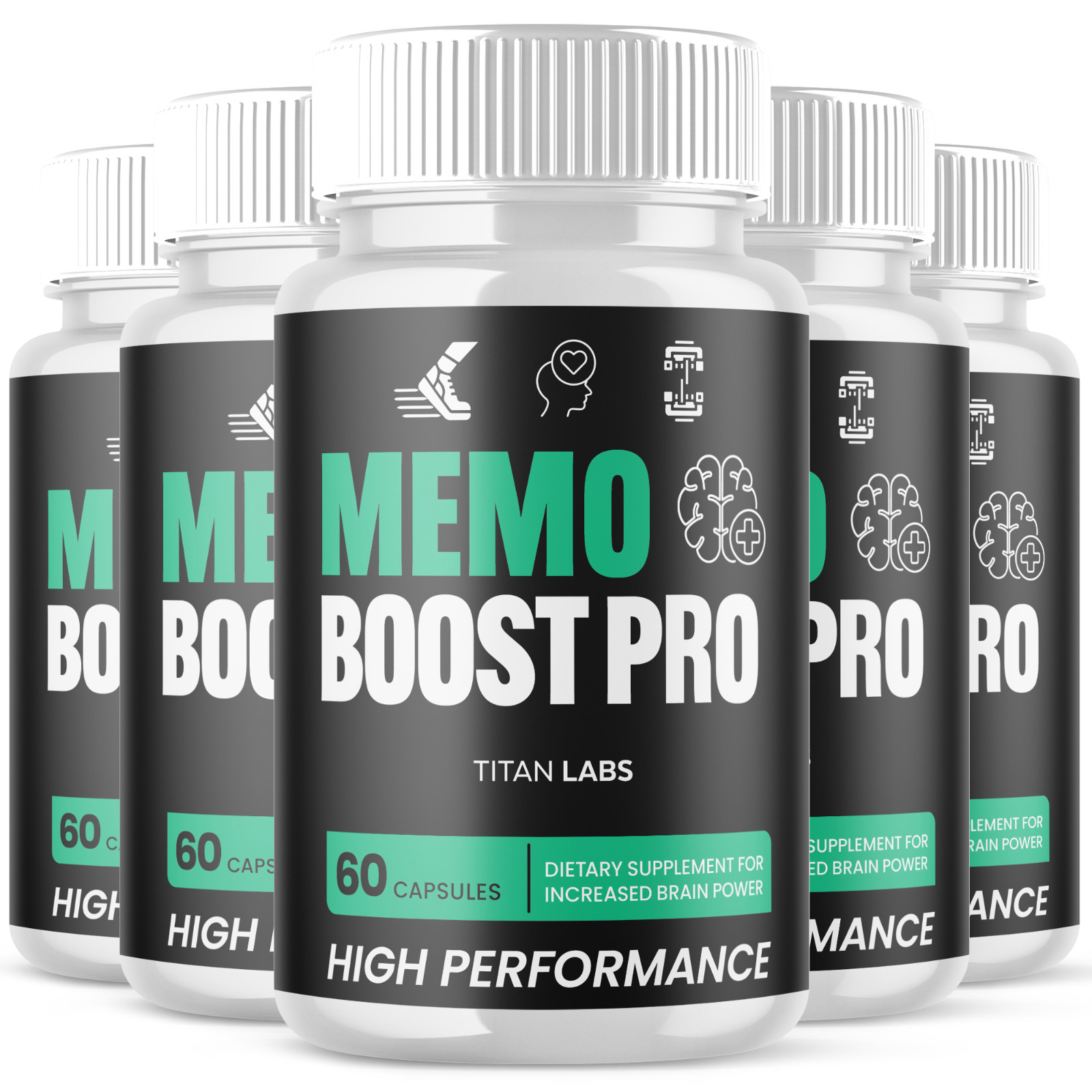 (5 Pack) Memo Boost Pro Nootropic Natural Brain Support MemoBoostPro 300 Capsule