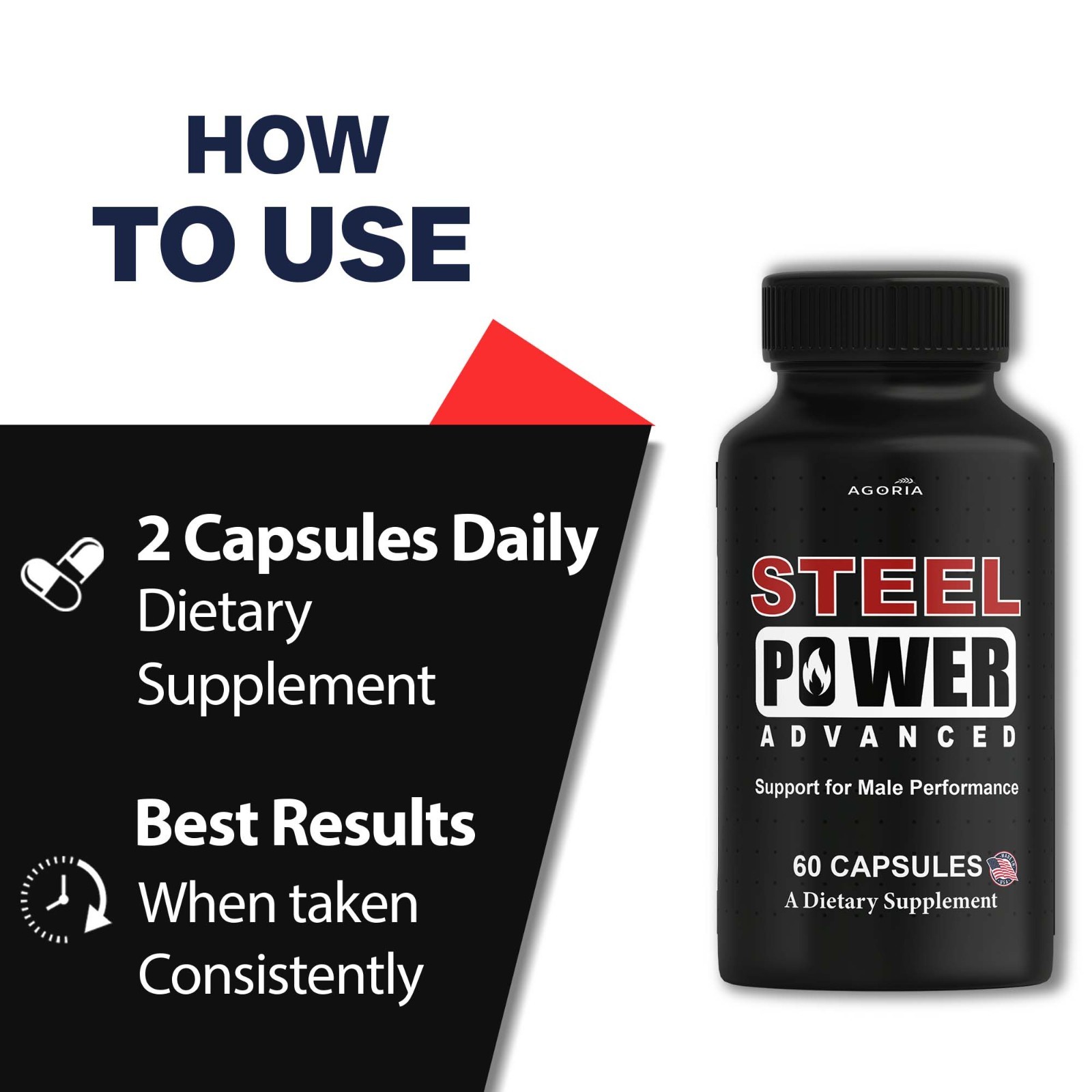 (6 Pack) Steel Power Pills for Men Performance , SteelPower Supplement Capsules