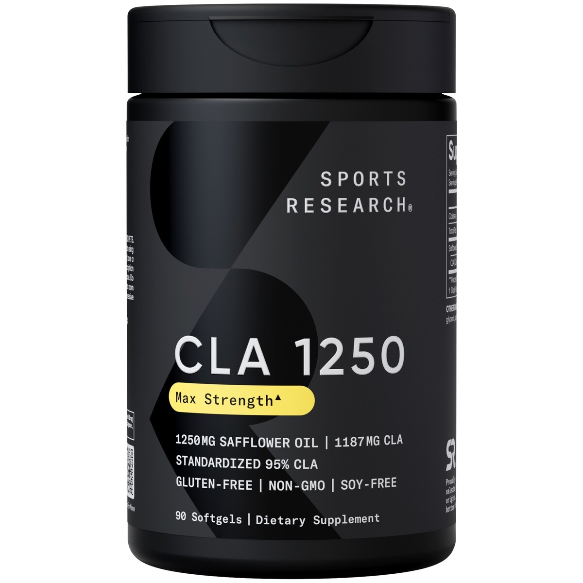 CLA 1250mg Active Conjugated Linoleic Acid, Soy & Gluten Free (90 Softgels)