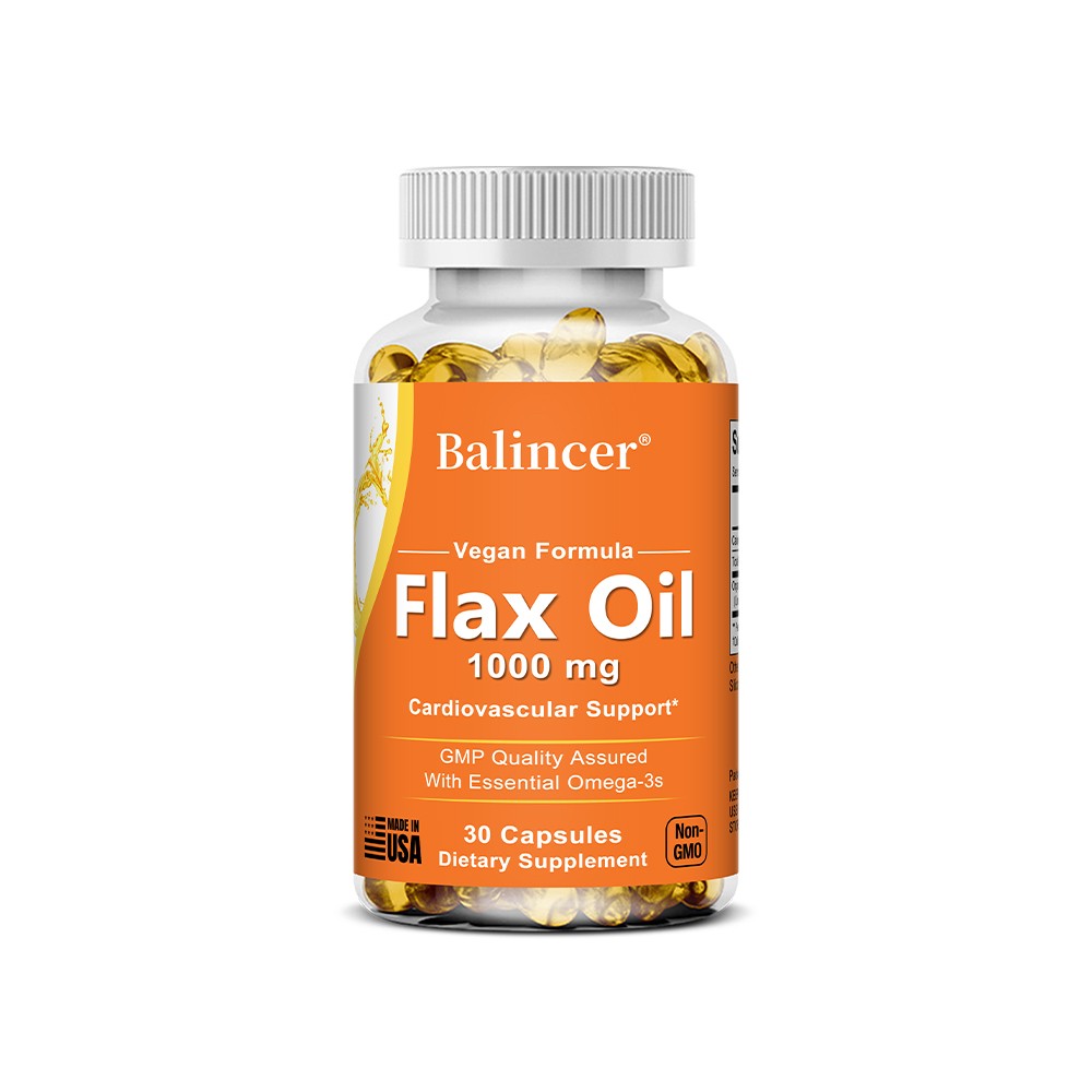 Flaxseed oil 1000mg capsules (30/60/120 pack) With Essential Omega-3s