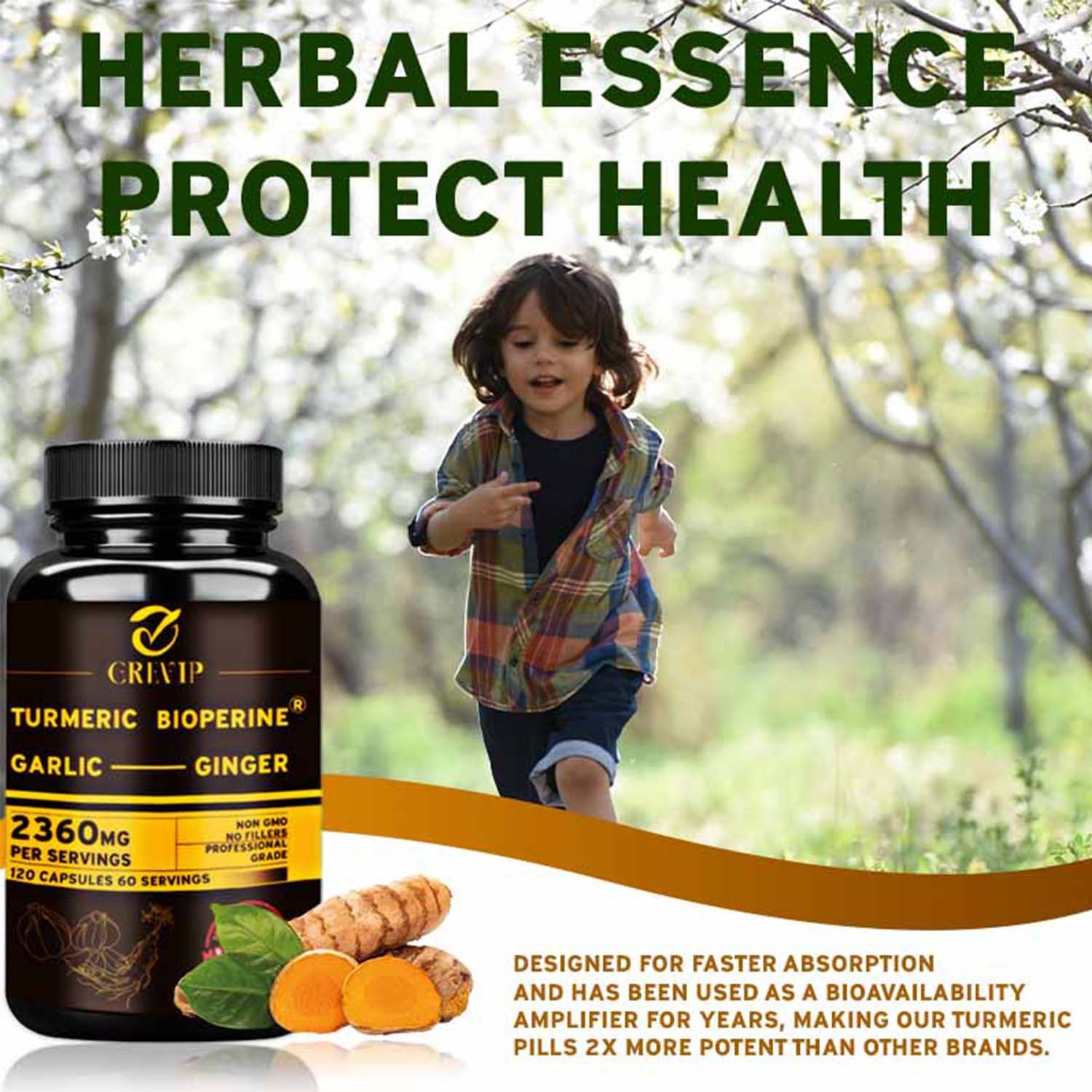 Turmeric Bioperine 2360mg – Triple Strength Highest Potency 95% Curcuminoids