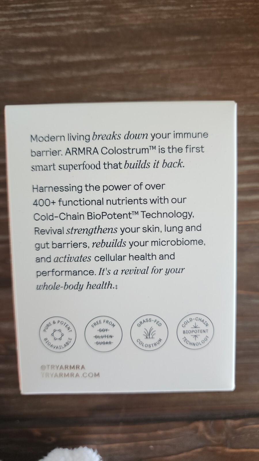 ARMRA Bovine Colostrum Superfood Grass-Fed Immune Fitness Brain Watermelon 30ct