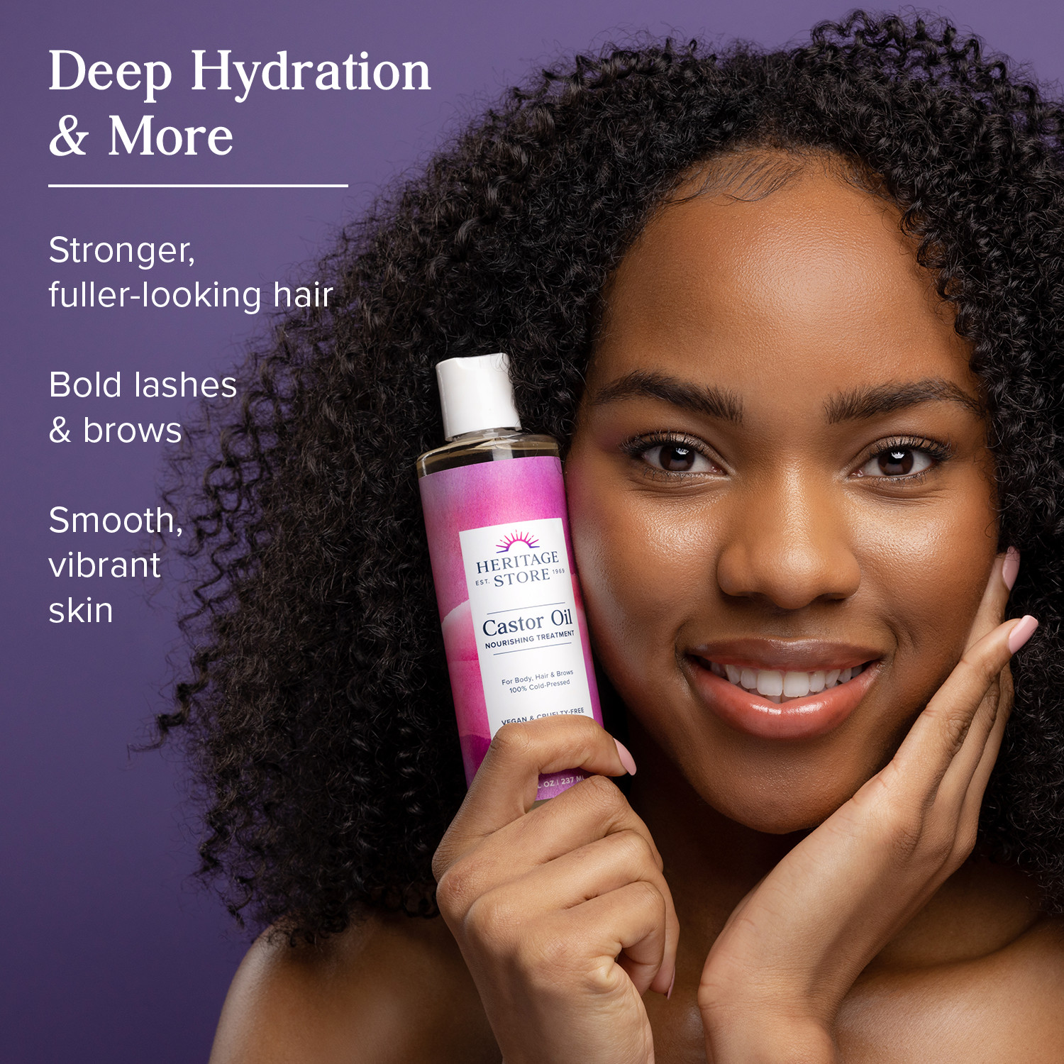 Heritage Store Castor Oil Nourishing Treatment | Deep Hydration for Hair, Skin,