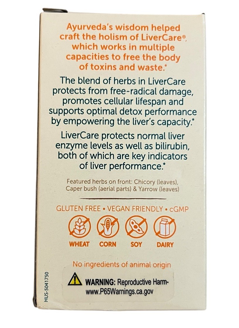 Himalaya LiverCare 90 Vegetarian Caps Dairy-Free, Gluten-Free, GMP Quality 02/29