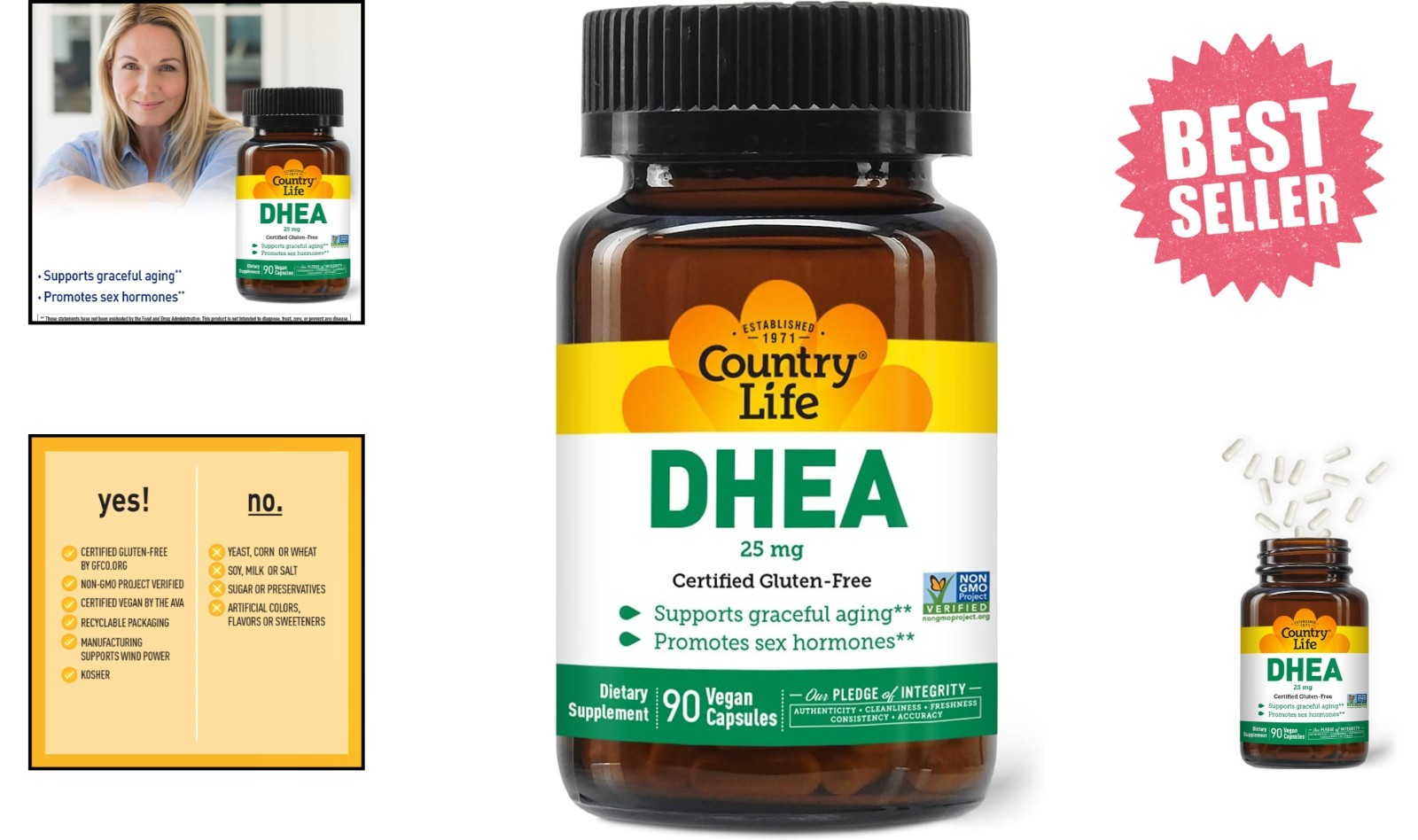 DHEA 25mg Capsules – 90 Count for Hormonal Balance & Energy Management