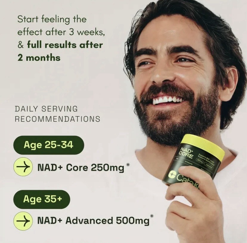 NAD+ Supplement 250mg Per Serving, 60 Capsules 30-Day Supply, Cata-Kor Advanced
