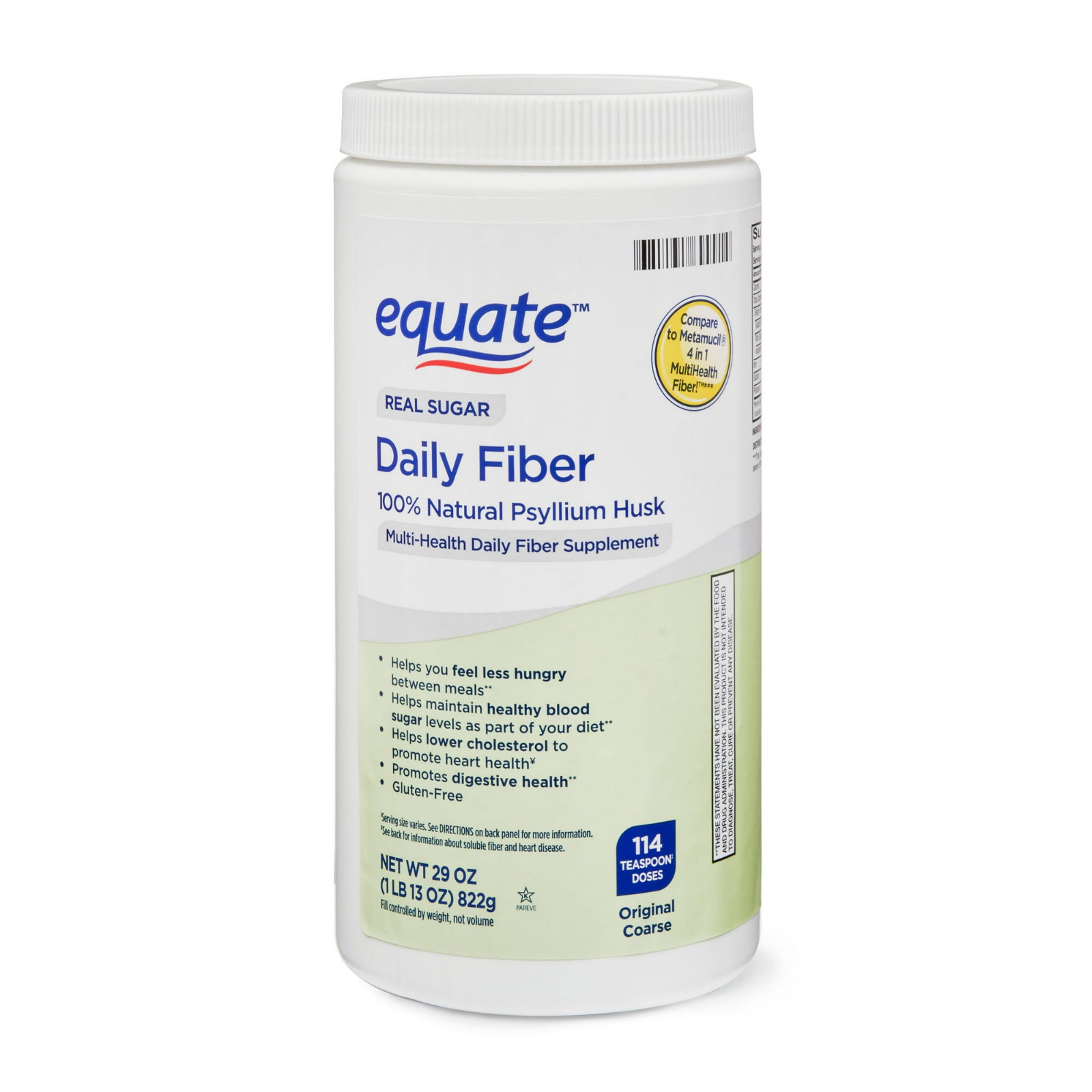 Equate Daily Fiber Powder, 29 oz, Unflavored, Compare to Metamucil 4-in-1 Multi