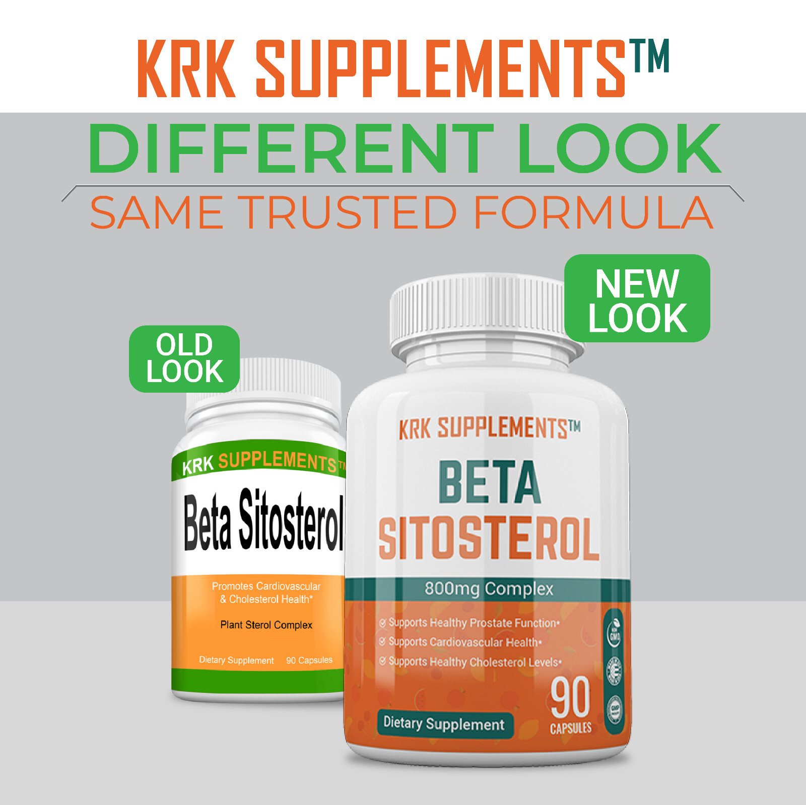1 Bottle Beta Sitosterol 800mg Prostate Support Urinary Bladder KRK Supplements