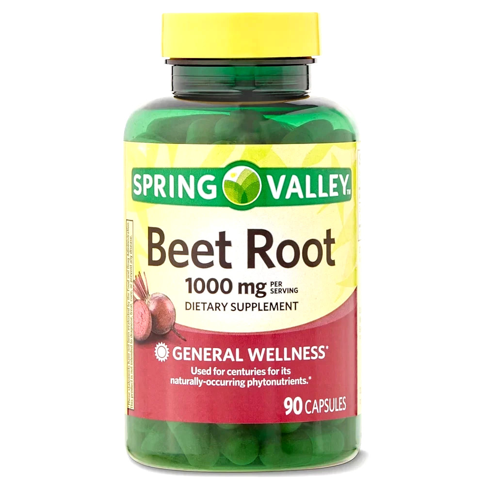 Spring Valley Beet Root Blood Health Dietary Supplement, 1000 Mg, 90 Count