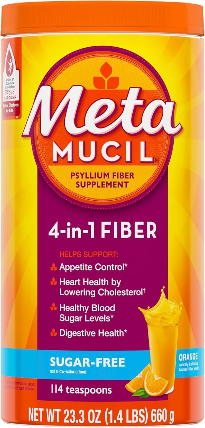 Metamucil 4-in-1 Psyllium Husk Fiber Supplement Sugar-Free 23.3oz, 114 tsp 7/26