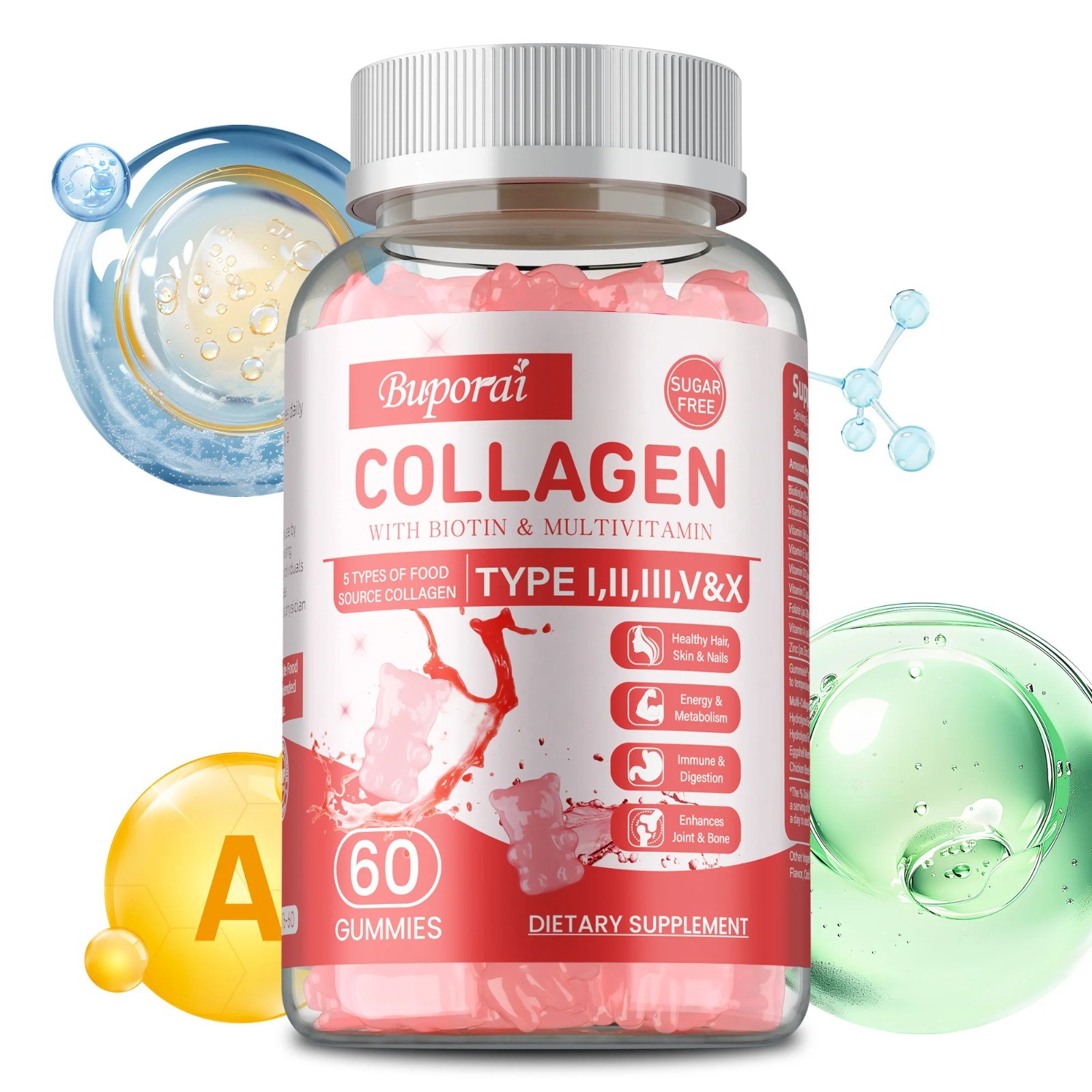 Collagen 60pcs – Brighten Skin Tone, Anti-aging, Anti-wrinkle, Anti-oxidation