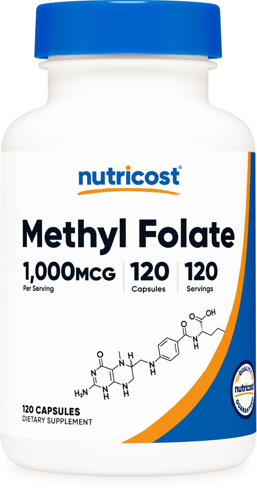 Nutricost Methyl Folate 1000mcg, 120 Vegan Capsules – Gluten Free, Non-GMO