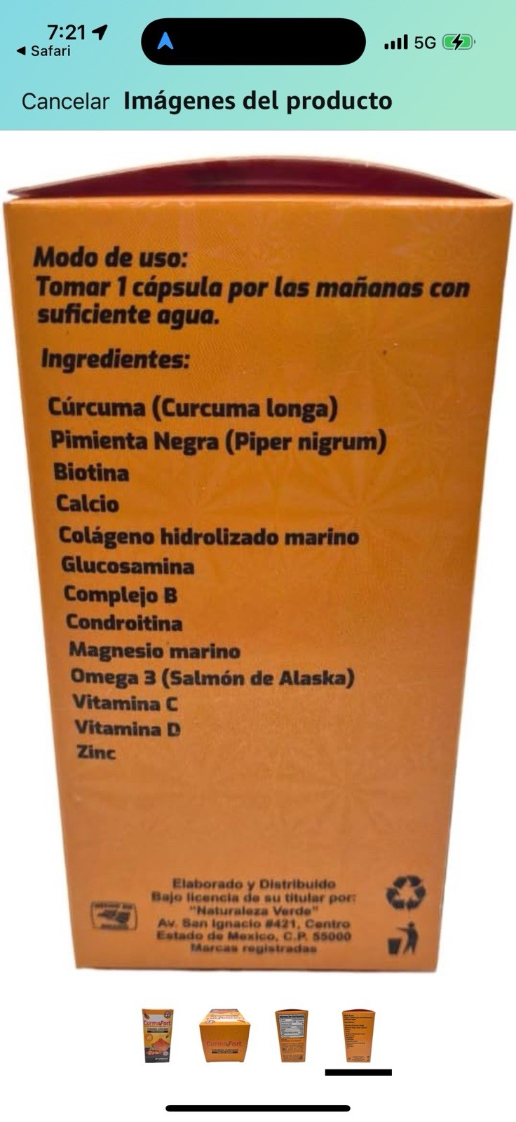 120 CAPSULES CURCUMIN with COLLAGEN CurmaFort curcuma Natural