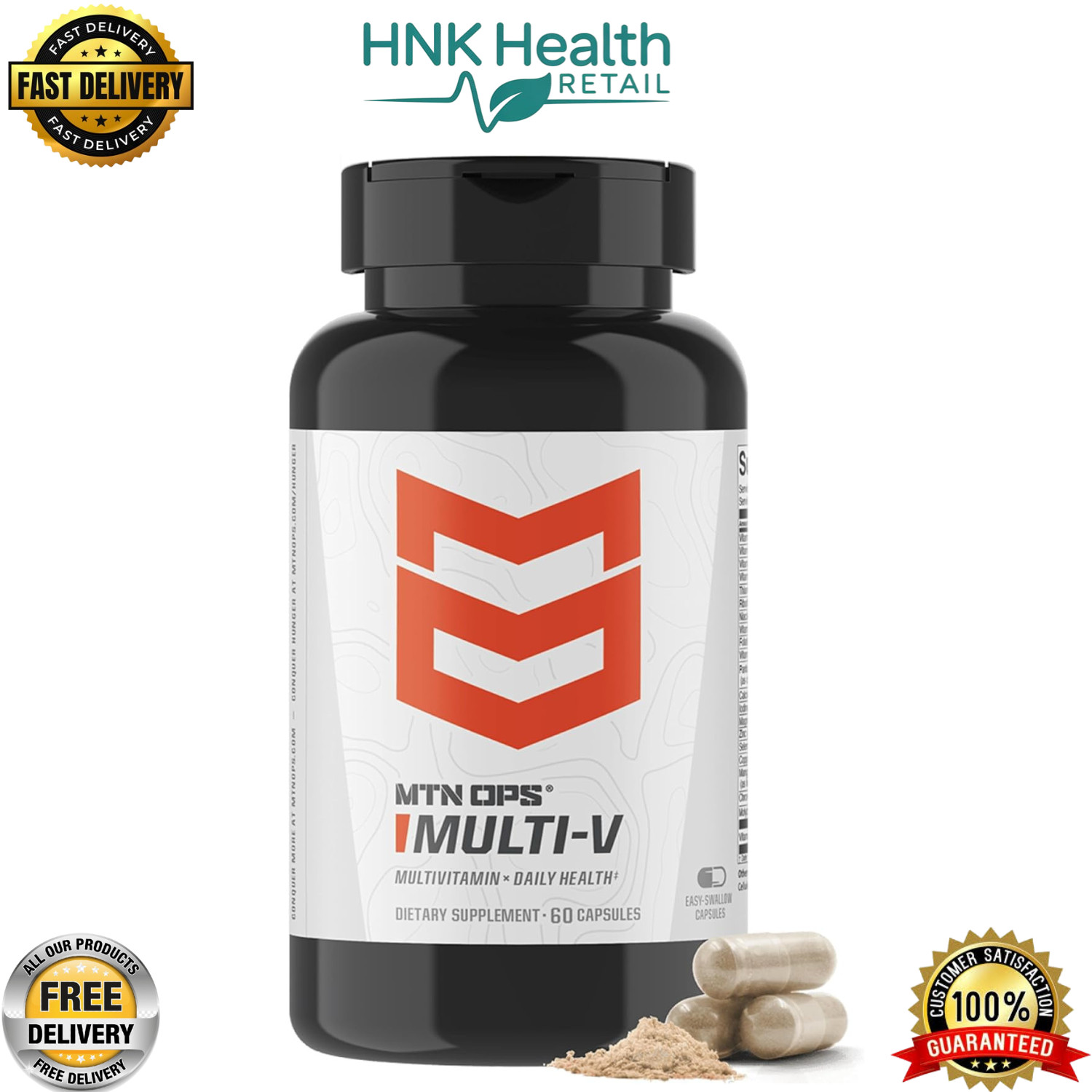 MTN OPS Multi-V Multivitamin Capsules – Gender Neutral Formula – 60 Capsules