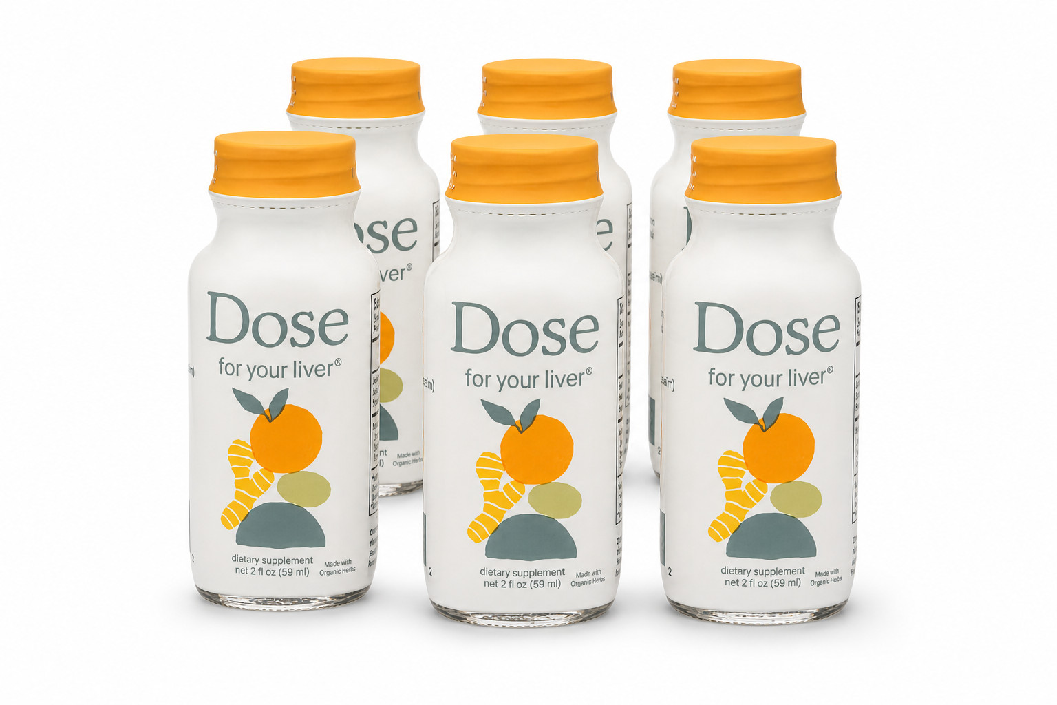 6 Pack DOSE For Your Liver Support Supplement Cleanse Shot 2oz Organic