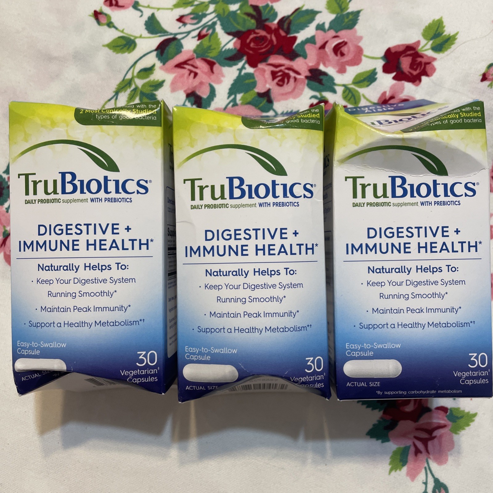 3~TruBiotics DIGESTIVE & IMMUNE HEALTH Daily Probiotic 30ea 2027 Sealed Dam Box