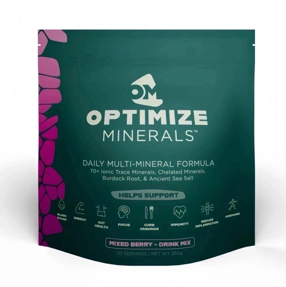 3PCS Optimize Minerals Multi – Mineral Daily Powder – Gluten Free, 30 Servings-