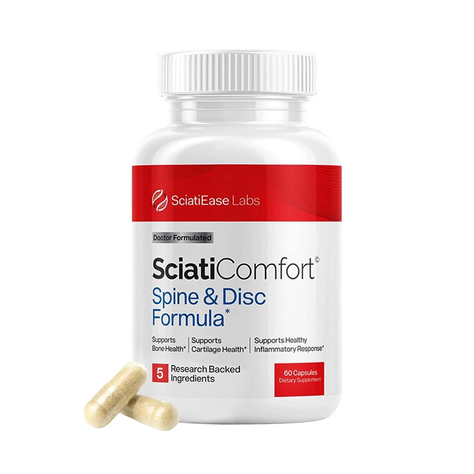 SciatiEase SciatiComfort Spine and Disc Support Supplement – 60ct