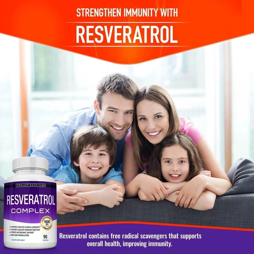 Resveratrol Supplement 1800mg Natural Antioxidant Premium
