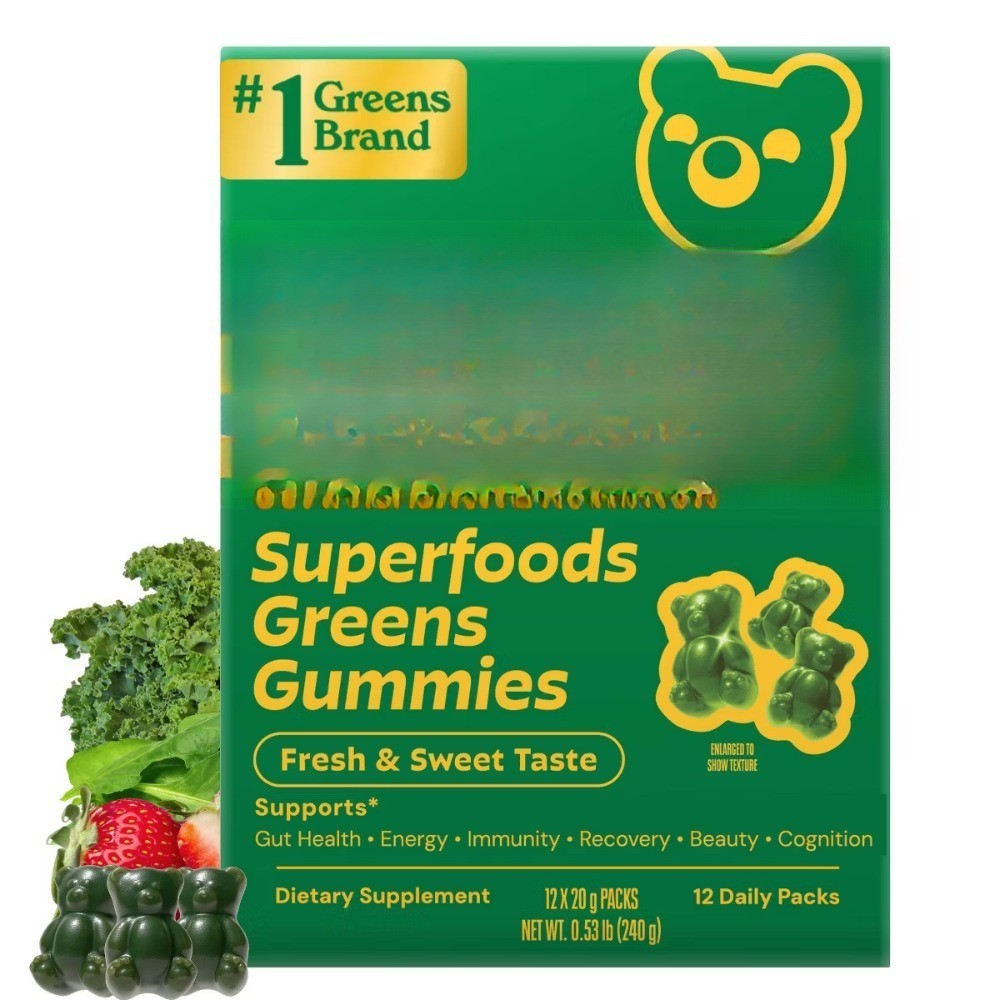 Adult Superfood Greens Gummies, Low Sugar, 12ct