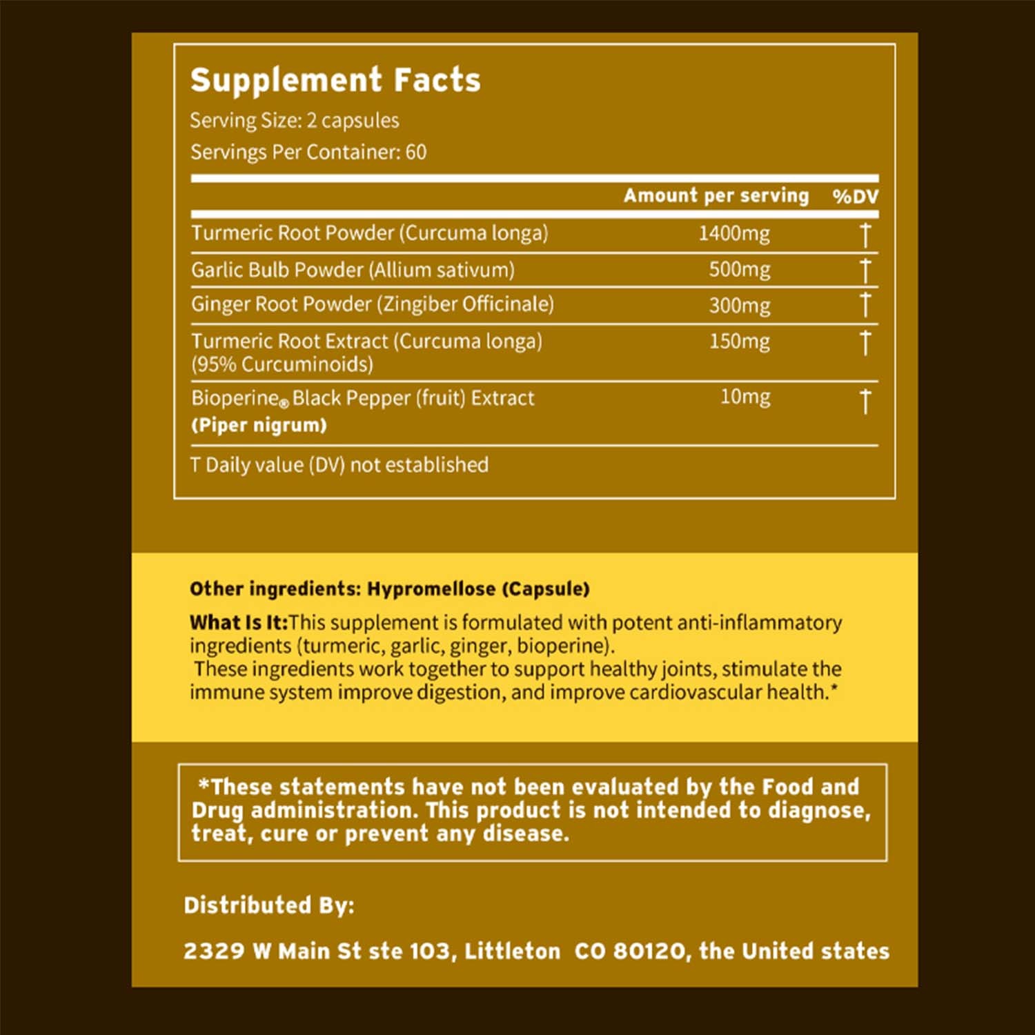Turmeric Bioperine 2360mg – Triple Strength Highest Potency 95% Curcuminoids