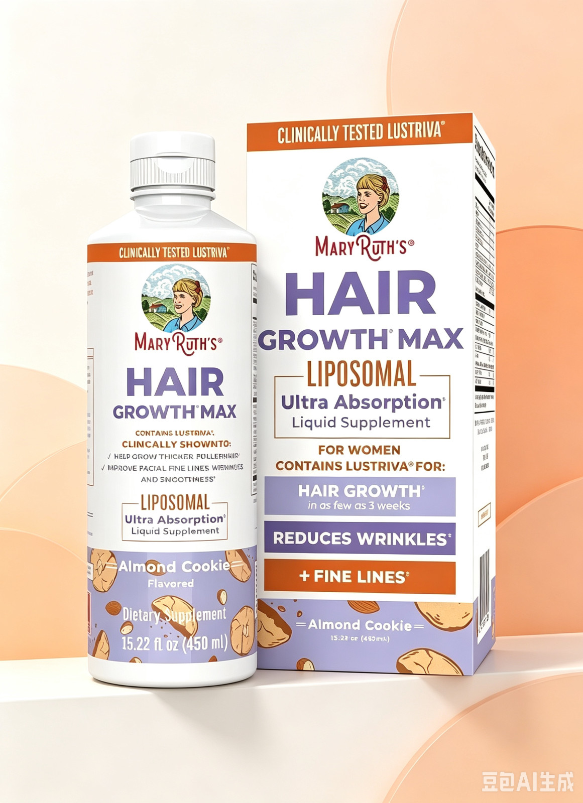 1 Pack Bottle Mary New Ruth’s Women’s Hair Growth MAX Lipsomal With Lustriva