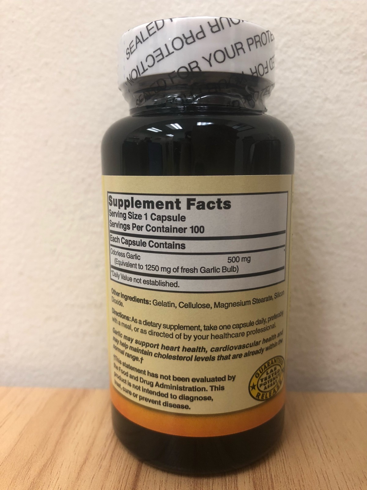 Nature’s Blend Odorless Garlic Capsules 1250 mg 100 Ct