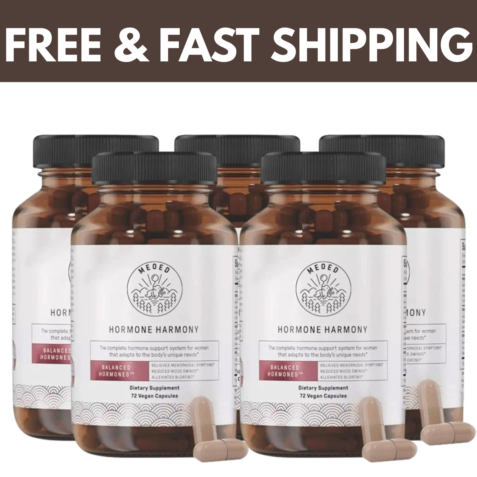 Happy Mammoth Hormone Harmony Natural Hormonal Support for Women 72 Capsule 5 PC