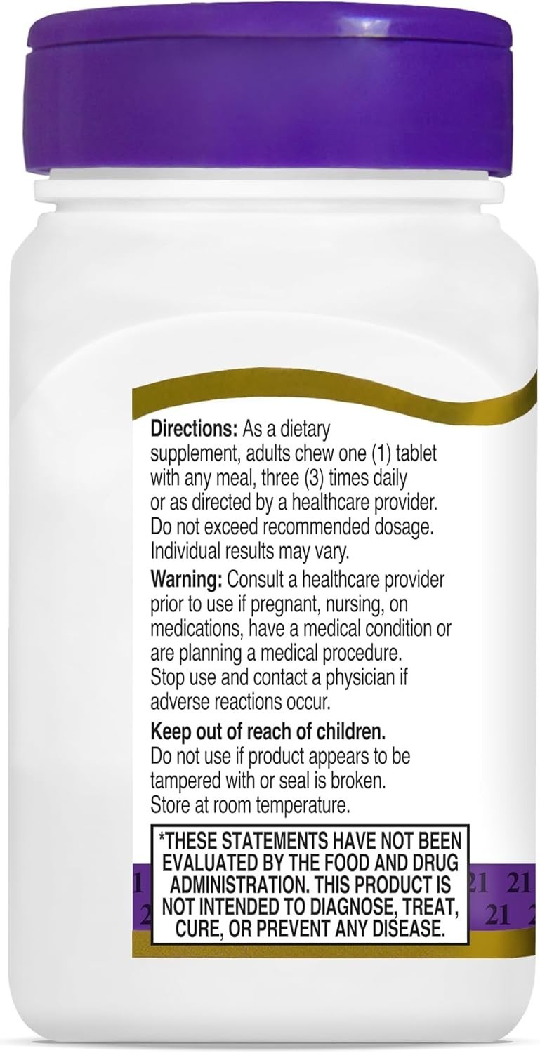 Papaya Enzyme Chewable Tablets, Tropical, 100 Count