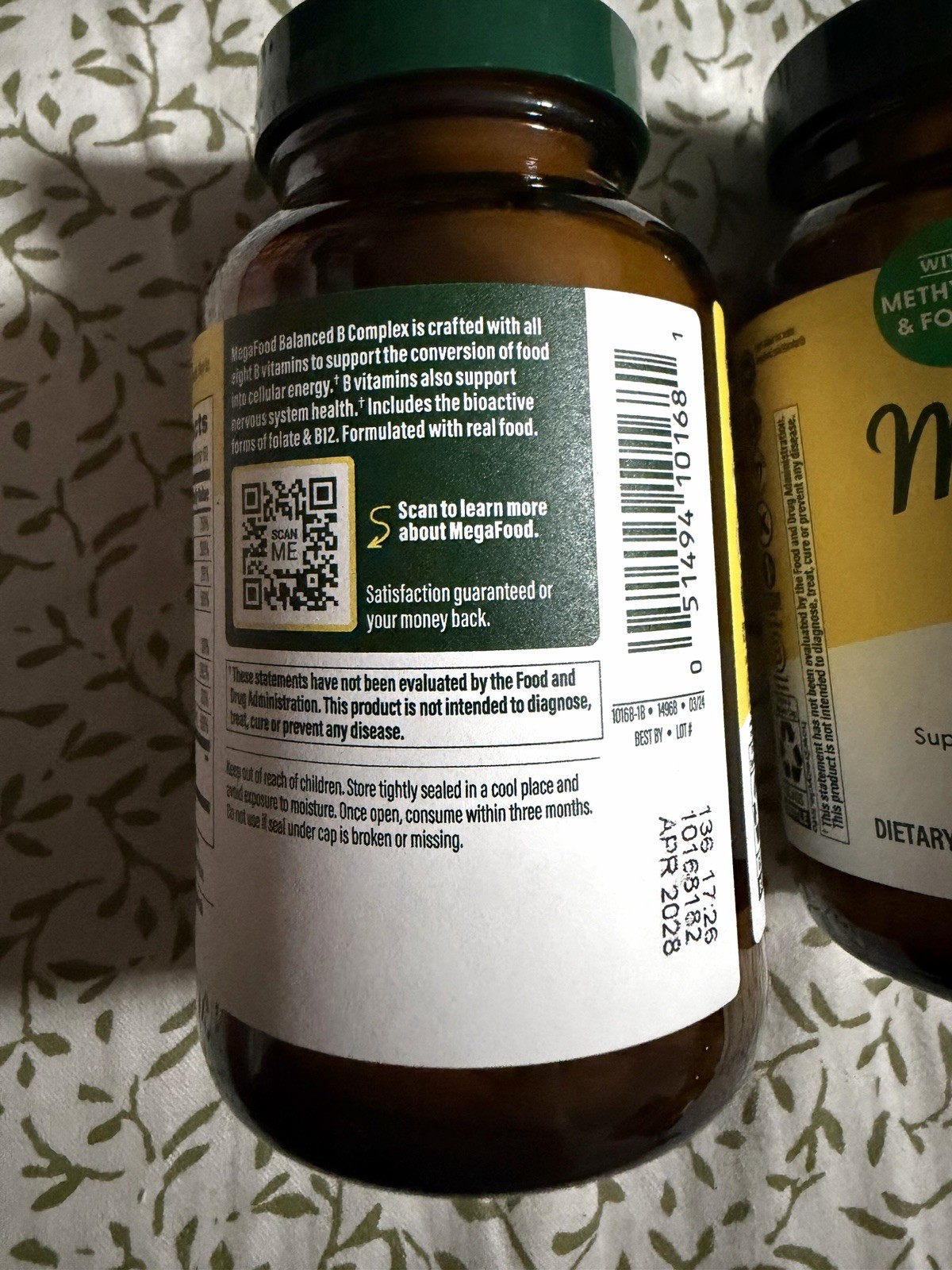 x2 MegaFood Balanced B Complex 60 Tablets (120 Total) – Exp 04/2028