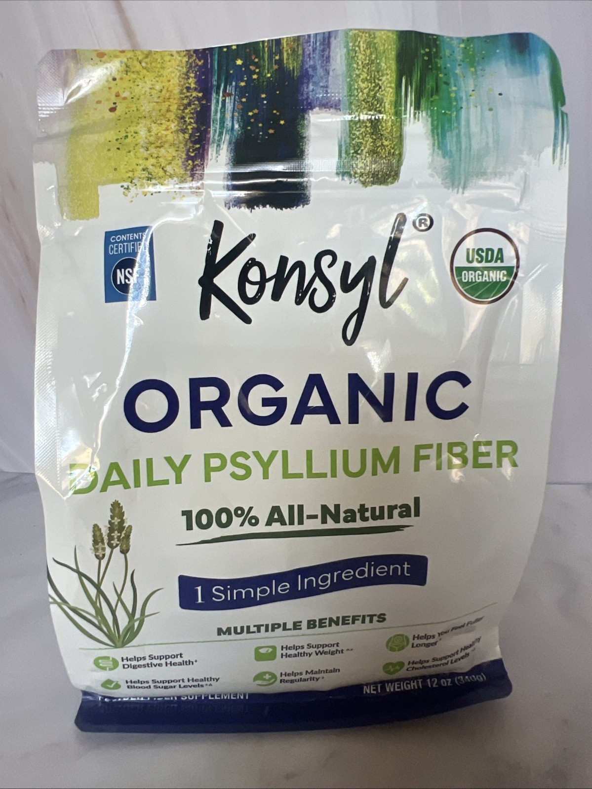 Konsyl Organic Daily Psyllium Fiber 12oz Bag